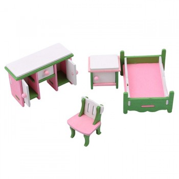 1 Set Wooden Pretend Play DollHouse Furniture Wood Dolls Miniature Fun Furniture Toys Baby Kids Room Play Toy Furniture For Doll