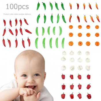 Children Pretend Role Play House Toy Mini Simulation Cutting Vegetable Pepper Pumpkin Garlic Pretend Play Educational Gift