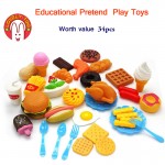 34pcs Childrens Kitchen Toys Cutting Fruit Vegetable Plastic Drink Food Kit Kat Pretend Play Early Education Toy For kids