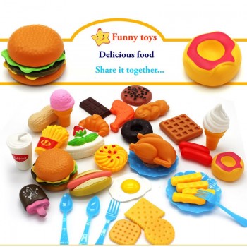 34pcs Childrens Kitchen Toys Cutting Fruit Vegetable Plastic Drink Food Kit Kat Pretend Play Early Education Toy For kids