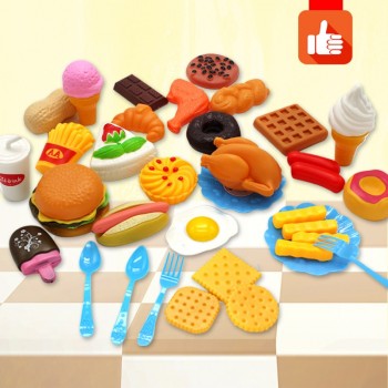 34pcs Childrens Kitchen Toys Cutting Fruit Vegetable Plastic Drink Food Kit Kat Pretend Play Early Education Toy For kids