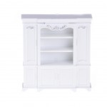 Newest 60*20*67mm 1/12 Dollhouse Miniature Furniture Multifunction Wood Cabinet Bookcase White
