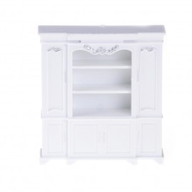 Newest 60*20*67mm 1/12 Dollhouse Miniature Furniture Multifunction Wood Cabinet Bookcase White