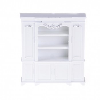 Newest 60*20*67mm 1/12 Dollhouse Miniature Furniture Multifunction Wood Cabinet Bookcase White