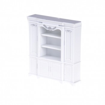 Newest 60*20*67mm 1/12 Dollhouse Miniature Furniture Multifunction Wood Cabinet Bookcase White