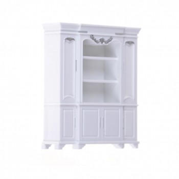 Newest 60*20*67mm 1/12 Dollhouse Miniature Furniture Multifunction Wood Cabinet Bookcase White
