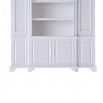 Newest 60*20*67mm 1/12 Dollhouse Miniature Furniture Multifunction Wood Cabinet Bookcase White