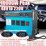Solar Power Car Inverter 48V 220V 10000W P eak-Modified Sine Wave Power Voltage transformer Inverter Converter+LCD Display