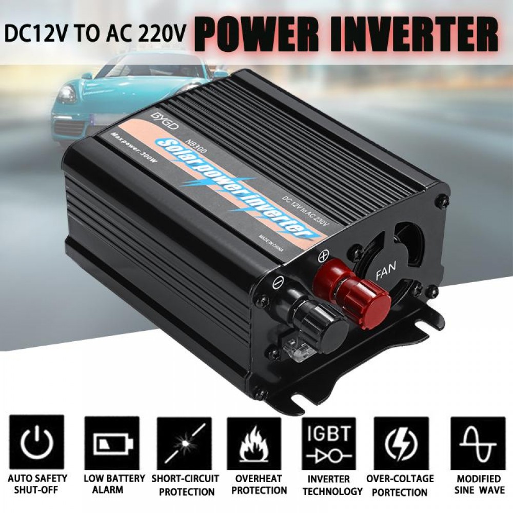 300W Max Solar Power Inverter 12 V to AC 220 Volt Digital Display Modified Sine Wave Car Charge Converter Transformer
