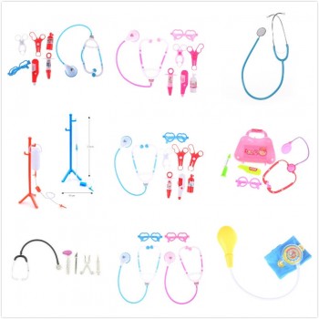 Stethoscope Children Pretend Play Doctor Nurse Toy Set Portable Suitcase Medical Kit Kids Educational Role Play Classic Toys