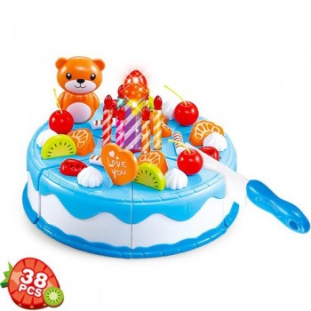 80Pcs Kitchen Toys Pretend Play Cutting Birthday Cake Food Toy Kitchen For Children Cocina De Juguete Plastic Play Food Tea Set