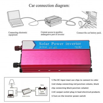 Voltage Transformer P eak 2000W Car Solar Power Inverter DC 12/24V to AC 220/ 110V Sine Wave USB Converter Sturdy and Durable