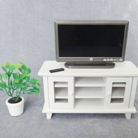 1:12 Dollhouse Miniature TV and Remote Cute mini Grey Flat-Panel LCD Television Living Room Furniture Accessory LTT9843