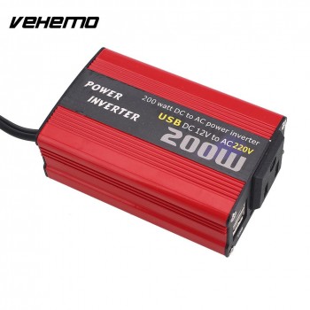 Vehemo Power Inverter Car Inverter Converter 200W/400W Aluminium Alloy Portable Adapter Home Power Supply Inverter Power Output