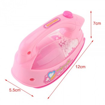 Plastic Mini Electric Iron Toy Kids Baby Girl Pretend Play Home Appliances Toy Light-up Simulation Toy Colors Random delivery