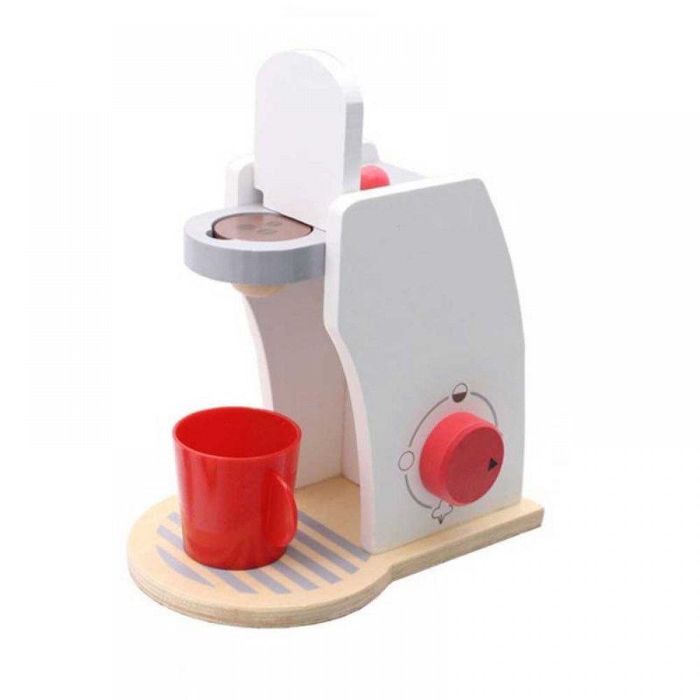 Baby Wood Pretend Play Sets Toys Simulated Coffee Machine With Milk Coffee Beans Sugar Brewing Coffee Restaurant Kitchen Toys