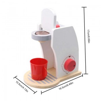 Baby Wood Pretend Play Sets Toys Simulated Coffee Machine With Milk Coffee Beans Sugar Brewing Coffee Restaurant Kitchen Toys