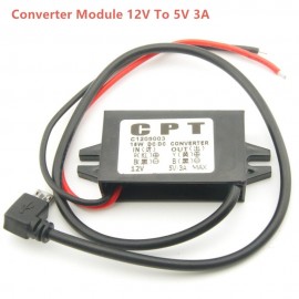 Car Charger DC Voltage Power Regulator Converter Module 12V To 5V 3A with Waterproof Housing