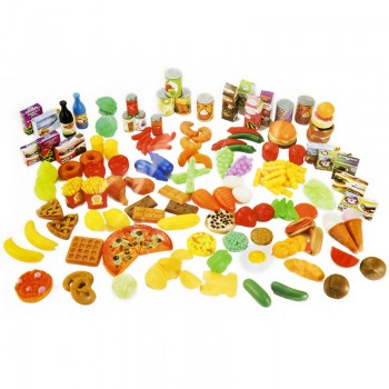 120pcs/Set Simulation Food Fruit Vegetable Seasoning Pretend Play Toys Educational Kid Kitchen Fun Dollhouse Miniature Toy DM012