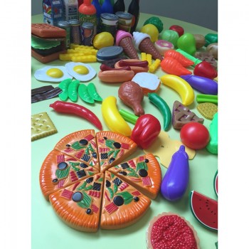 120pcs/Set Simulation Food Fruit Vegetable Seasoning Pretend Play Toys Educational Kid Kitchen Fun Dollhouse Miniature Toy DM012