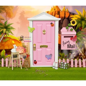 1:12 Dollhouse miniature Fairy Door  Light Pink Outside open Dolls Parts Fashion Gift 3 Style Hardware accessories