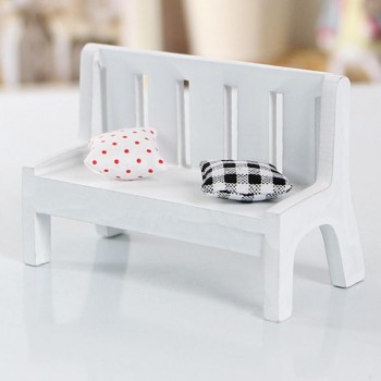 Mini Wooden Bench Dolls House Miniature Garden Dollhouse Furniture Accessory