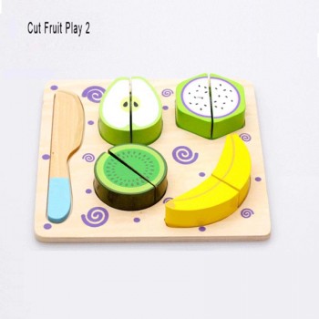 Wooden Toy Kitchen Cut Fruits Vegetables Dessert Kids Cooking Kitchen Toy Food Pretend Play Puzzle Educational Toys for Children