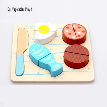 Wooden Toy Kitchen Cut Fruits Vegetables Dessert Kids Cooking Kitchen Toy Food Pretend Play Puzzle Educational Toys for Children