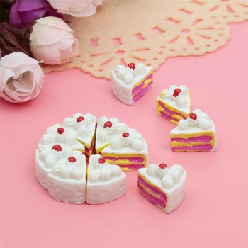 10pcs Kawaii Flat Back Diy Miniature Artificial Fake Food Cake Resin Cabochon Decorative Craft Play Doll House Toy