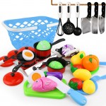 30Pcs DIY Cute Cutting Fruit Vegetable Pretend Play Toy Set Kitchen Food Cook Cosplay Girls Children Kid Educational Toy Gift