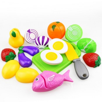 30Pcs DIY Cute Cutting Fruit Vegetable Pretend Play Toy Set Kitchen Food Cook Cosplay Girls Children Kid Educational Toy Gift