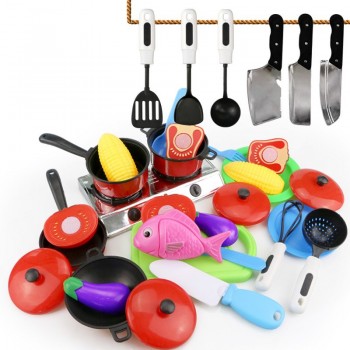 30Pcs DIY Cute Cutting Fruit Vegetable Pretend Play Toy Set Kitchen Food Cook Cosplay Girls Children Kid Educational Toy Gift