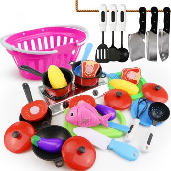 30Pcs DIY Cute Cutting Fruit Vegetable Pretend Play Toy Set Kitchen Food Cook Cosplay Girls Children Kid Educational Toy Gift