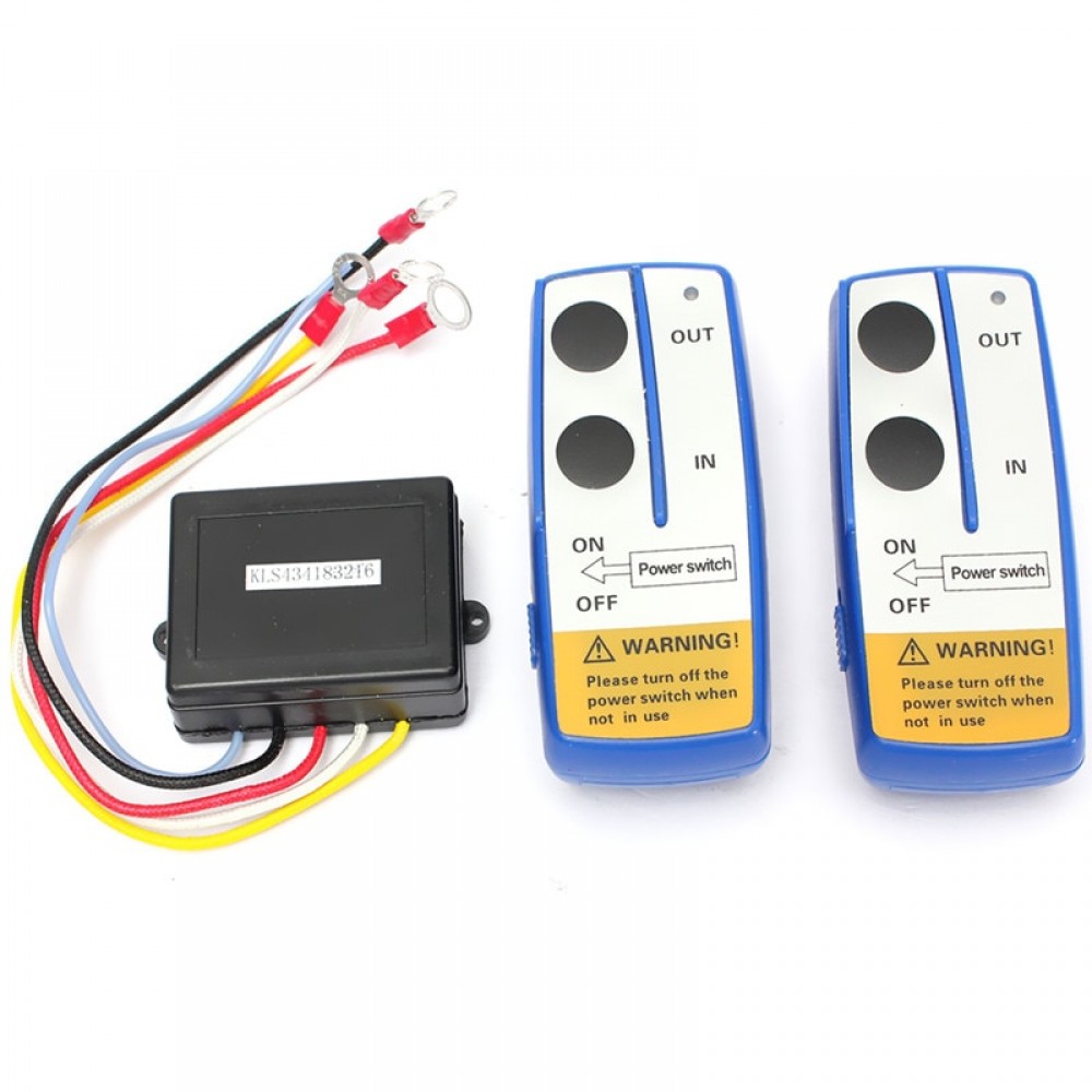12V Universal Mini Car Wireless Winch Electric Remote Control With Twin Manual Matched Transmitter Kits Set Trailer Truck ATV