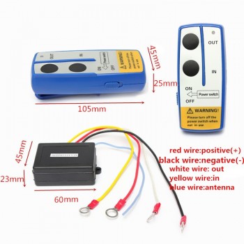 12V Universal Mini Car Wireless Winch Electric Remote Control With Twin Manual Matched Transmitter Kits Set Trailer Truck ATV