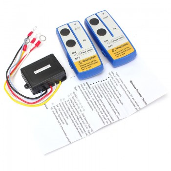 12V Universal Mini Car Wireless Winch Electric Remote Control With Twin Manual Matched Transmitter Kits Set Trailer Truck ATV