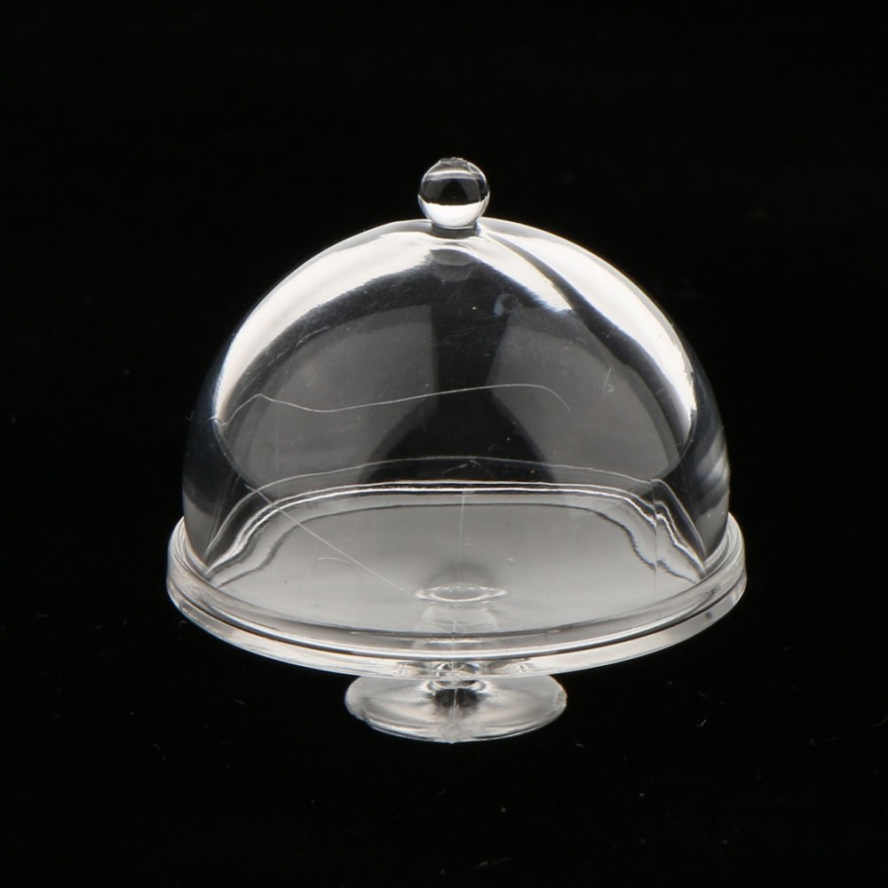 Dollhouse Miniature 1/12 Scale Clear Dessert Snack Can with Half Round/Half Round Lid Pretend Play Classic Kitchen Toys for Kids
