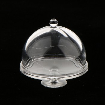Dollhouse Miniature 1/12 Scale Clear Dessert Snack Can with Half Round/Half Round Lid Pretend Play Classic Kitchen Toys for Kids