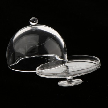 Dollhouse Miniature 1/12 Scale Clear Dessert Snack Can with Half Round/Half Round Lid Pretend Play Classic Kitchen Toys for Kids
