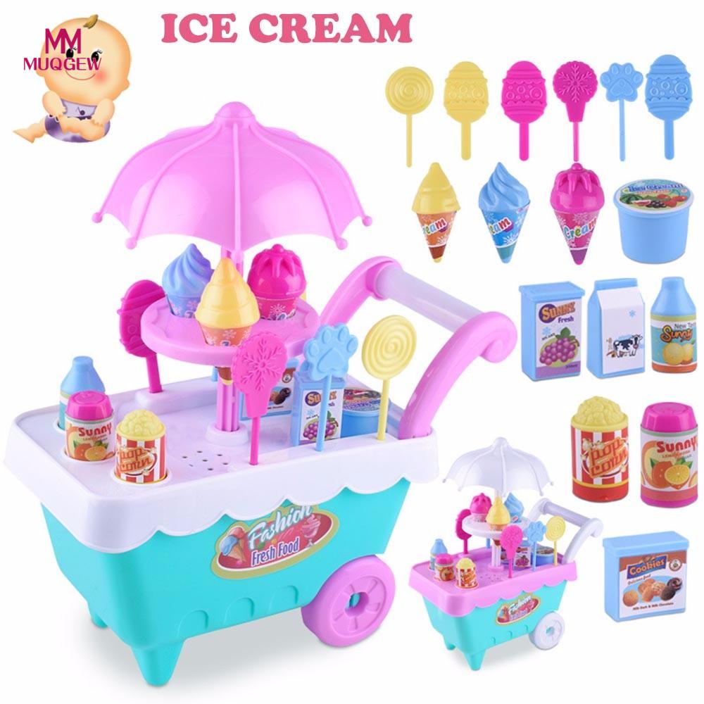 Funny Outdoor Children Gift Ice Cream Cart Play Set Kids Pretend play Toy  Food Toys Education Novelty Gag Toys for Children