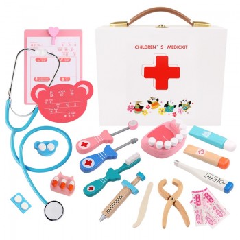 Kids Toys Doctor Set Baby Suitcases Medical Kit Cosplay Dentist Nurse Simulation Medicine Box with Doll Costume Stethoscope Gift