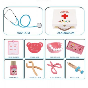 Kids Toys Doctor Set Baby Suitcases Medical Kit Cosplay Dentist Nurse Simulation Medicine Box with Doll Costume Stethoscope Gift