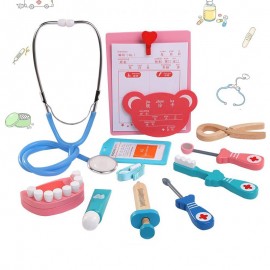Candywood Children kids doctor toy accessories small nurses injection tool wooden simulation medicine box boy and girl baby gift
