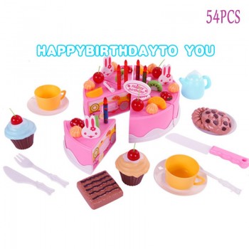 38-75pcs Kitchen Toys Pretend Play Cutting Birthday Cake Food Eat Toys Early Educational Baby Play Games Gifts SA978293