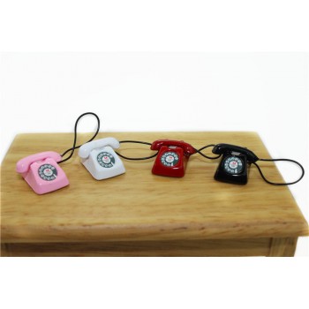 1:12 Scale BJD mini Home wired telephone Dollhouse Miniature Toy Doll Food Kitchen living room Accessories
