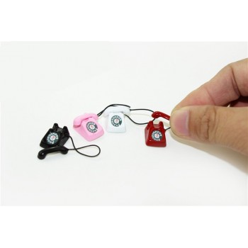 1:12 Scale BJD mini Home wired telephone Dollhouse Miniature Toy Doll Food Kitchen living room Accessories