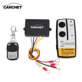 CARCHET Universal Wireless Winch Remote Control Kit 12V 50ft 2 Remotes With Indicator light Car Detector For Truck Jeep ATV SUV