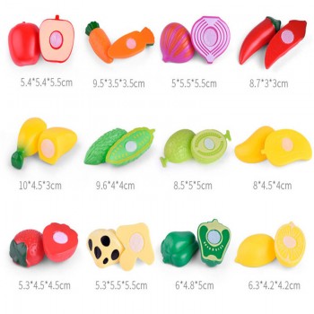 Children Pretend Role Play House Toy Cutting Fruit Plastic Vegetables Food Kitchen Baby Classic Kids Educational Toys 20