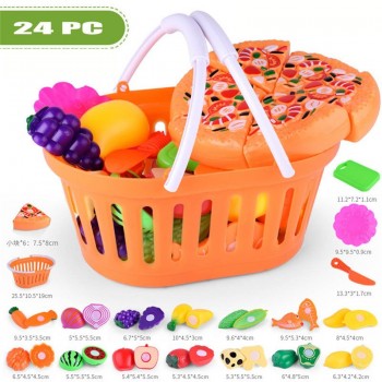 Children Pretend Role Play House Toy Cutting Fruit Plastic Vegetables Food Kitchen Baby Classic Kids Educational Toys 20