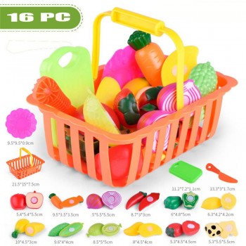 Children Pretend Role Play House Toy Cutting Fruit Plastic Vegetables Food Kitchen Baby Classic Kids Educational Toys 20